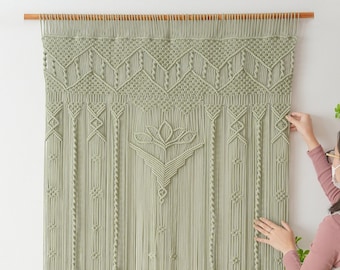 Macrame Curtain, Room Decor Aesthetic, Macrame Door Curtain, Bedroom Wall Decor, Room Divider Curtain, Fiber Wall Hanging, Home Decor C17