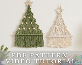 Pattern Macrame Christmas Tree PDF Download, How To For Beginner, Macrame Download, Macrame Pattern Pdf, Macrame Tree, Boho Wall Decor P20