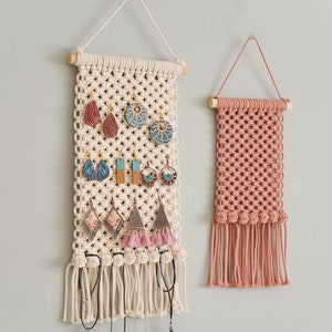 Macrame Jewelry Storage, Storage Organization, Earring Hanger, Gift For Her, Earring Holder, Jewelry Storage, Boho Decor, Birthday Gift H83