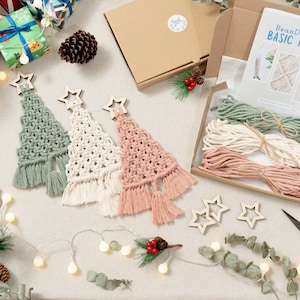 KIT Christmas Tree Macrame, DIY Craft Kit, Boho Christmas Decor, Craft Kit for Adults, Macrame Kit, DIY Christmas Gifts, Holiday Gifts K19