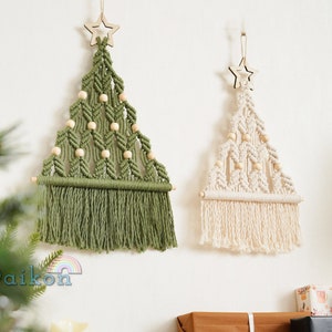 Macrame Christmas Tree, Boho Christmas Decor, Personalized Christmas Gift, Modern Christmas Tree, Farmhouse Decor, Holiday Wall Hanging X08