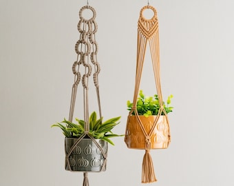 Macrame Plant Holder, Macrame Hanging, Tassel Hanger, Indoor Garden, Natural Decoration, Boho Home Decor, Hanging Pot, Macrame Planter I48