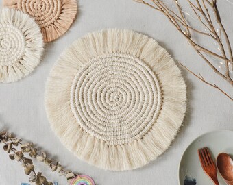 Boho Placemats, More Colors, Placemats Sets, Macrame Placemat, Macrame Table Decor, Round Placemats, Handmade Placemat, New Home Gift T05