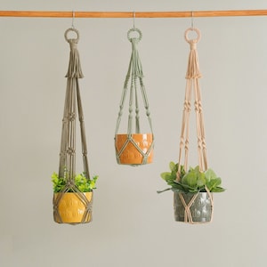 Macrame Plant Hanger, Hanging Plant Hanger, Indoor Garden Decor, Boho Macrame, Gift For Mom, Natural Decoration, Pot Holder H70