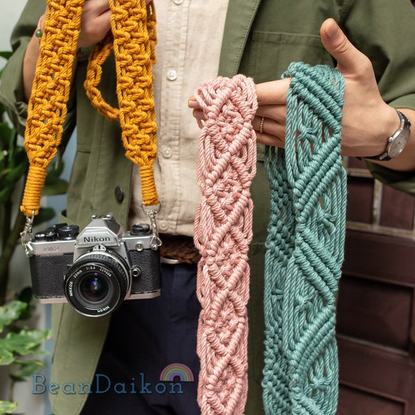 Personalized Camera Strap, Macrame Bag Strap, Boho Camera Strap, Vintage Camera Strap For DSLR, Camera Lover Gifts For Him, Unique Gift H29