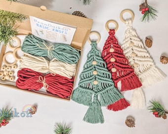 Macrame Christmas Tree DIY KIT, Christmas Craft Gifts, Holiday, Craft, Decoration, Wall Hanging, Festive, Gift Idea, Christmas Craft Kit