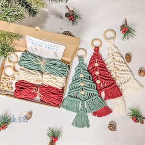 Macrame Christmas Tree DIY KIT, Christmas Craft Gifts, Holiday, Craft, Decoration, Wall Hanging, Festive, Gift Idea, Christmas Craft Kit K13