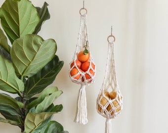 Macrame hanging basket, Macrame Vegetable bag, Macrame Fruit bag, Macrame plant holder, Christmas Gifts, Vegetable Storage, Gift For Her H10
