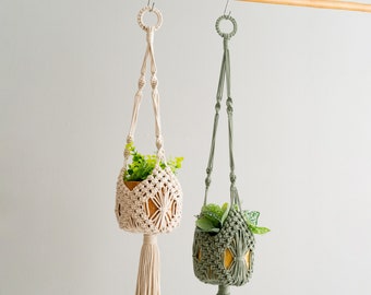 Macrame Plant Hanger, Tassel Macrame, Modern Macrame, Tassel Plant Hanger, Plant Lover Gifts, Hanging Planters, Minimalist Decor I54