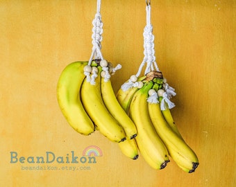 Macrame Banana Hanger, Boho banana bungee, Fruit Holder, Kitchen storage, Boho Home Decor, Kitchen Counter Saver,  Christmas Gifts H11