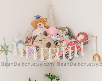 free shipping organize christmas gift menagerie storage TOY hammock fringe stuffed ANIMAL STORAGE boho plush