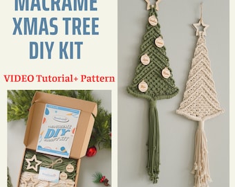 DIY Christmas Kit, Christmas Tree Kit, Macrame Christmas, Christmas Tree, Create Your Own, Diy Kit For Women, Christmas Wall Art K52