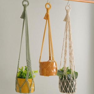 Tassel Free Plant Hanger, Gardener Gifts, Macrame Tassel Free, Hanging Plant Hanger, Home Office Decor, No Tassel Planter, Plant Holder I15