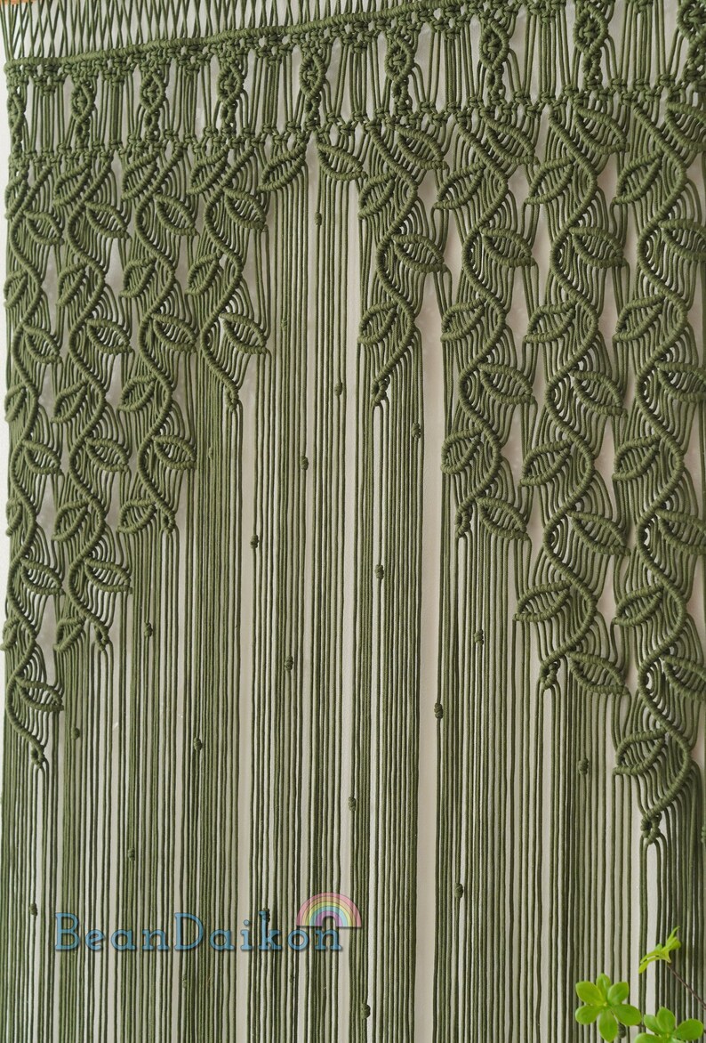Macrame Curtain, Woodland Decor, Tapestry Curtain, Macrame Mural, Oversized Wall Art, Realtor Closing Gift, Door Valance, New Home Gift C01 image 4