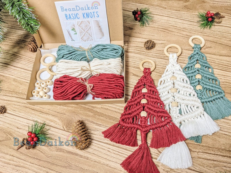 Macrame Christmas Tree DIY KIT, Christmas Craft Gifts, Holiday, Craft, Decoration, Wall Hanging, Festive, Gift Idea, Christmas Craft Kit K13 image 9