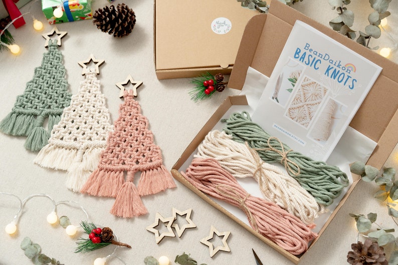 KIT Christmas Tree Macrame, DIY Craft Kit, Boho Christmas Decor, Craft Kit for Adults, Macrame Kit, DIY Christmas Gifts, Holiday Gifts K19 image 7