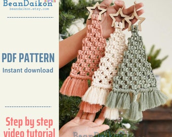 Macrame Pattern, DIY Christmas Tree, Easy Beginner Pattern, Christmas Gift, Christmas Decoration, Pattern For Adult,  Macrame Tutorial P19