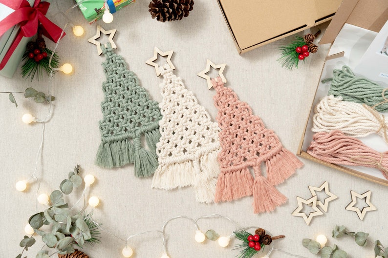 KIT Christmas Tree Macrame, DIY Craft Kit, Boho Christmas Decor, Craft Kit for Adults, Macrame Kit, DIY Christmas Gifts, Holiday Gifts K19 image 5