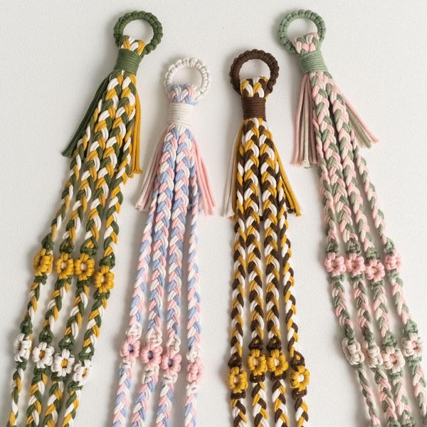 Macrame Plant Hanger, Boho Flower Pot Holder, Indoor Garden Decor, Gift for Mom, Handmade Plant Lover Gift I93
