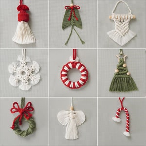 Macrame Ornament Boho Christmas Decor, Christmas Ornaments, Unique Holiday Décor, Macrame Set, Christmas Gift Box, Favors For Guests X06