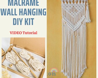 DIY Macrame Kit, Macrame Wall Hanging, Easy Video Tutorial, Craft Night, Macrame Diy Kit, Teen Craft Kit, Craft Kit For Adult K09