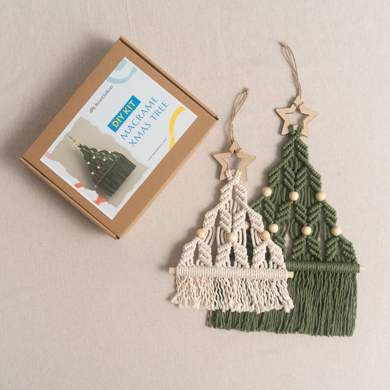 Macrame DIY Christmas Tree, Macrame Craft KIT, Christmas Gift, Holiday Craft Night, DIY Christmas Gift, Festive Activity,Bestfriend Gift K20 image 12