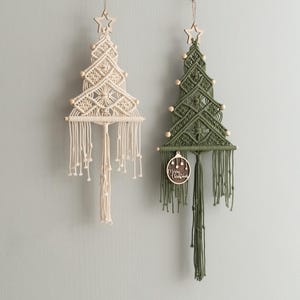 Macrame Christmas Wall Decor Tree in Sage GreenX32