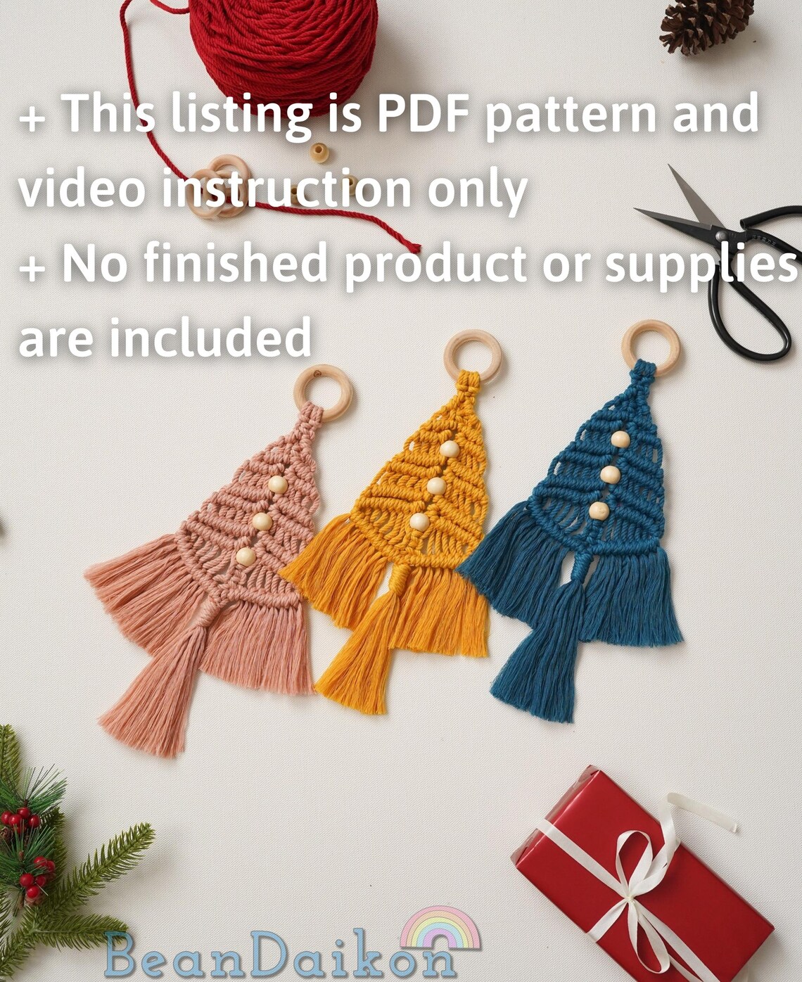 Christmas Tree Macrame Pattern PDF Instuction, How to Pattern, Kit for ...