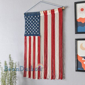 Large Boho American Flag, USA Symbolize, Military Home Decor, Police Officer Decor, Retirement Gifts, Independence Day,Military Mom Gift W34 image 7