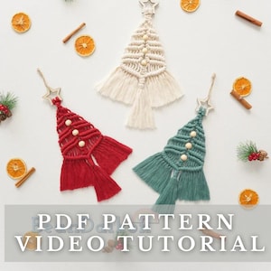 Christmas Tree Macrame Pattern PDF Instuction, How To Pattern, Kit For Beginner, Macrame Tutorial Pdf, Make It Yourself, Minimalist Xmas P13