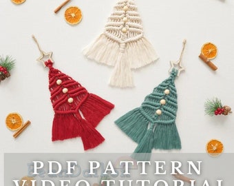 Christmas Tree Macrame Pattern PDF Instuction, How To Pattern, Kit For Beginner, Macrame Tutorial Pdf, Make It Yourself, Minimalist Xmas P13