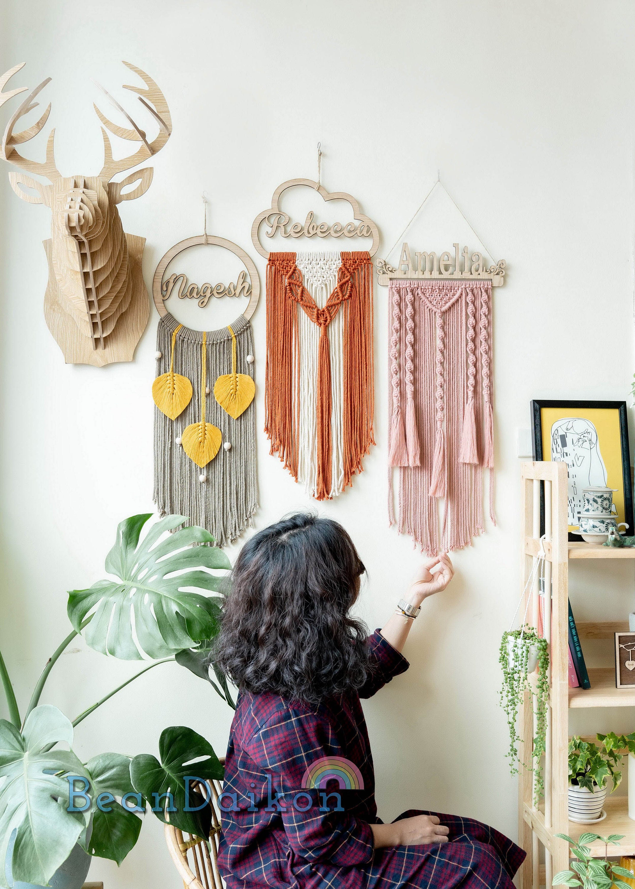 Macrame wall hangings, handmade boho wall decor, gender neutral nurser –  Cord + Quartz