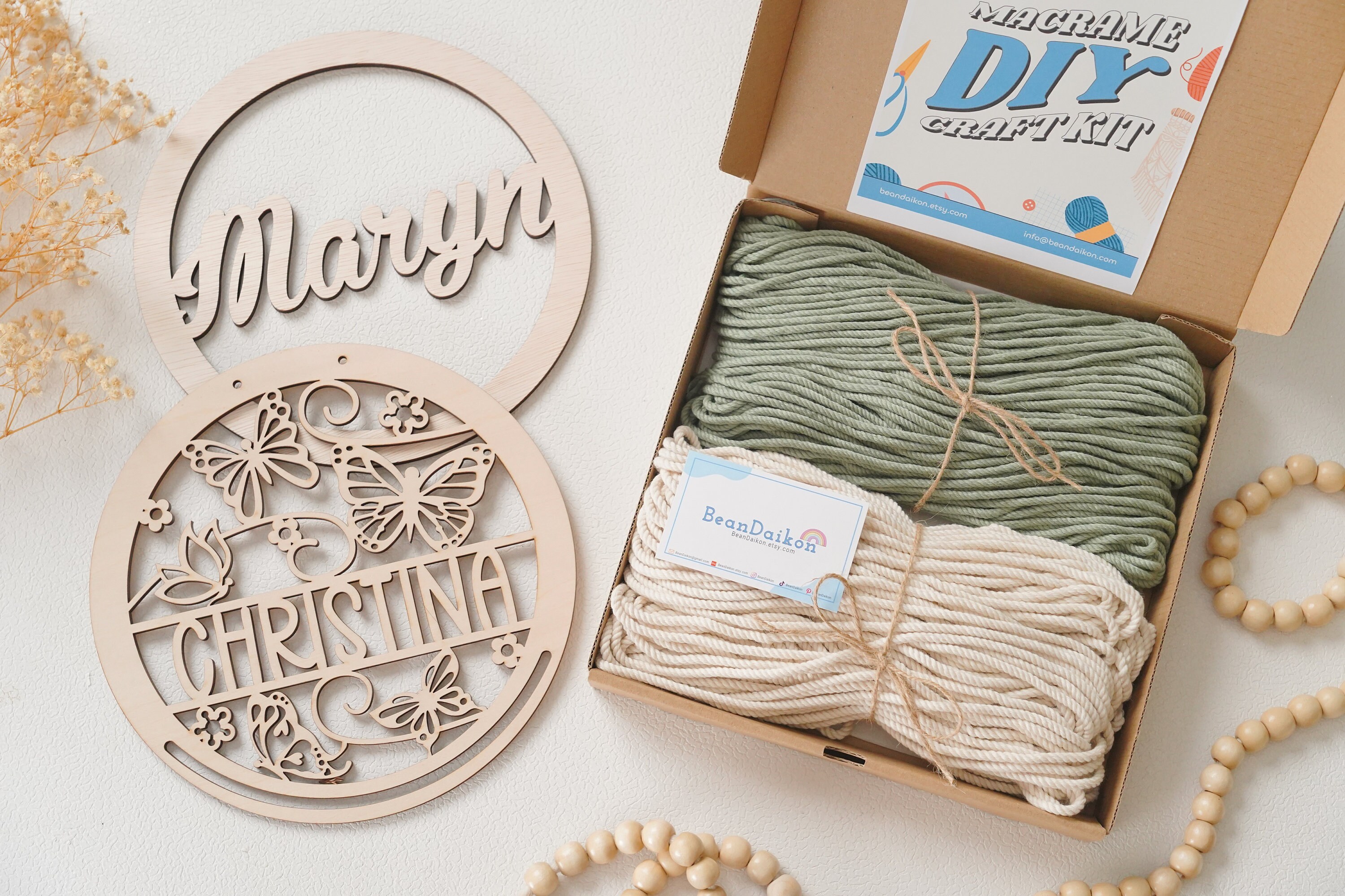 Custom Name Sign Macrame Craft Kit, DIY Craft Kit for Adults, Macrame Kit,  Nursery Decor, Personalized Gift, Gift for Mothers Day K14 