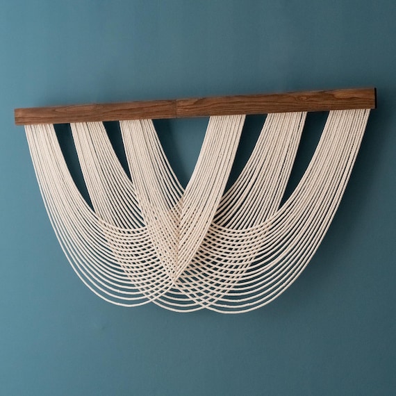 Yarn Wall Art, Macrame Wall Hanging, Boho Home Decor, Scandinavian Decor, New House Gift, Tapestry Wall Art, Minimalist Decor V28