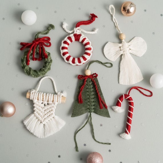 Kit Fai-Da-Te Albero Di Natale In Macramè – 2 Pezzi, Stile Bohémien, Pendente Da Parete In Cotone, Progetto Creativo Per Adulti E Bambini - 2