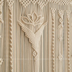 Macrame Curtain, Room Decor Aesthetic, Macrame Door Curtain, Bedroom Wall Decor, Room Divider Curtain, Fiber Wall Hanging, Home Decor C17 image 5