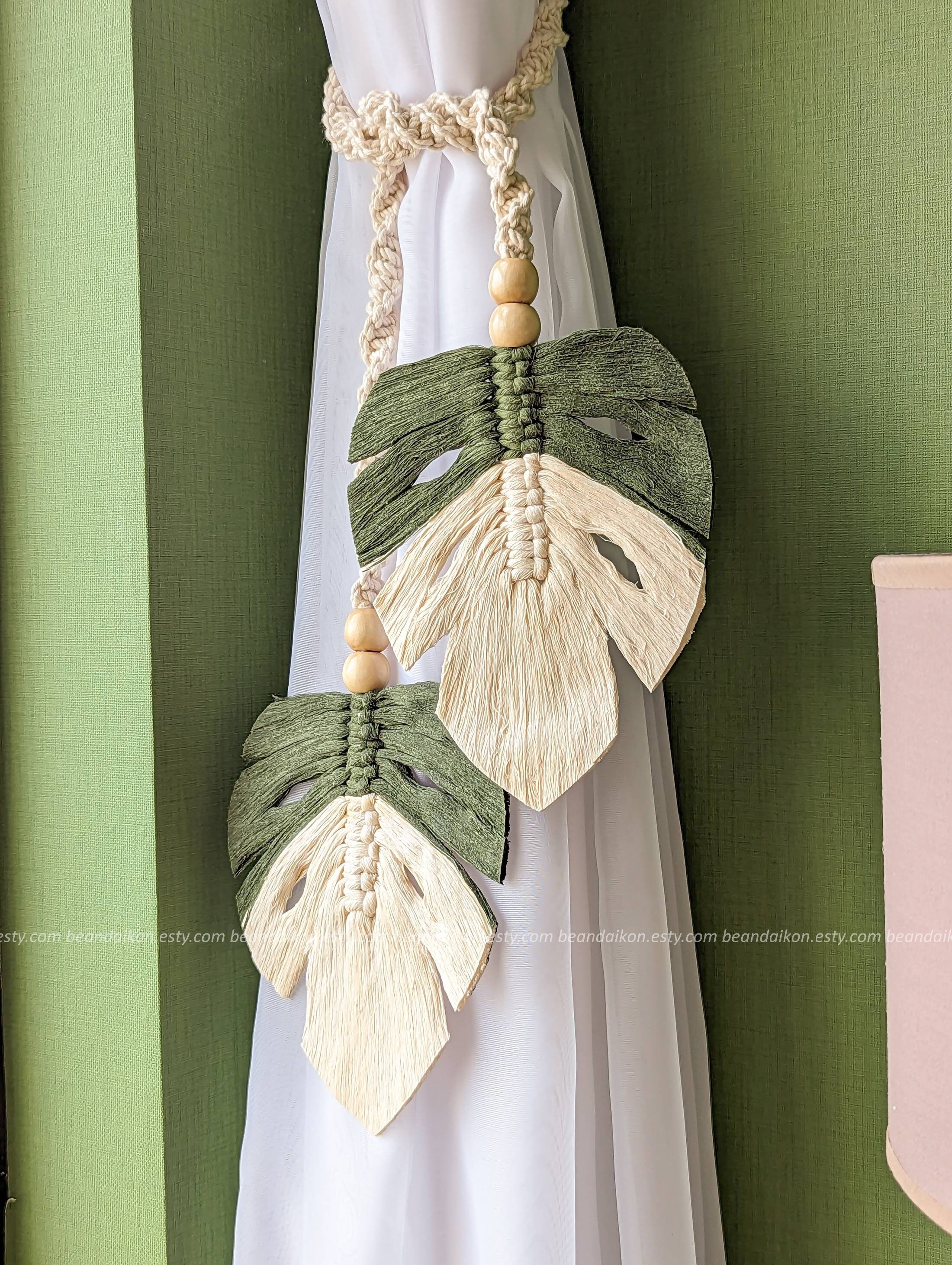 1 Pack Macrame Leaf Curtain Tiebacks Decoración Minimalista - Temu