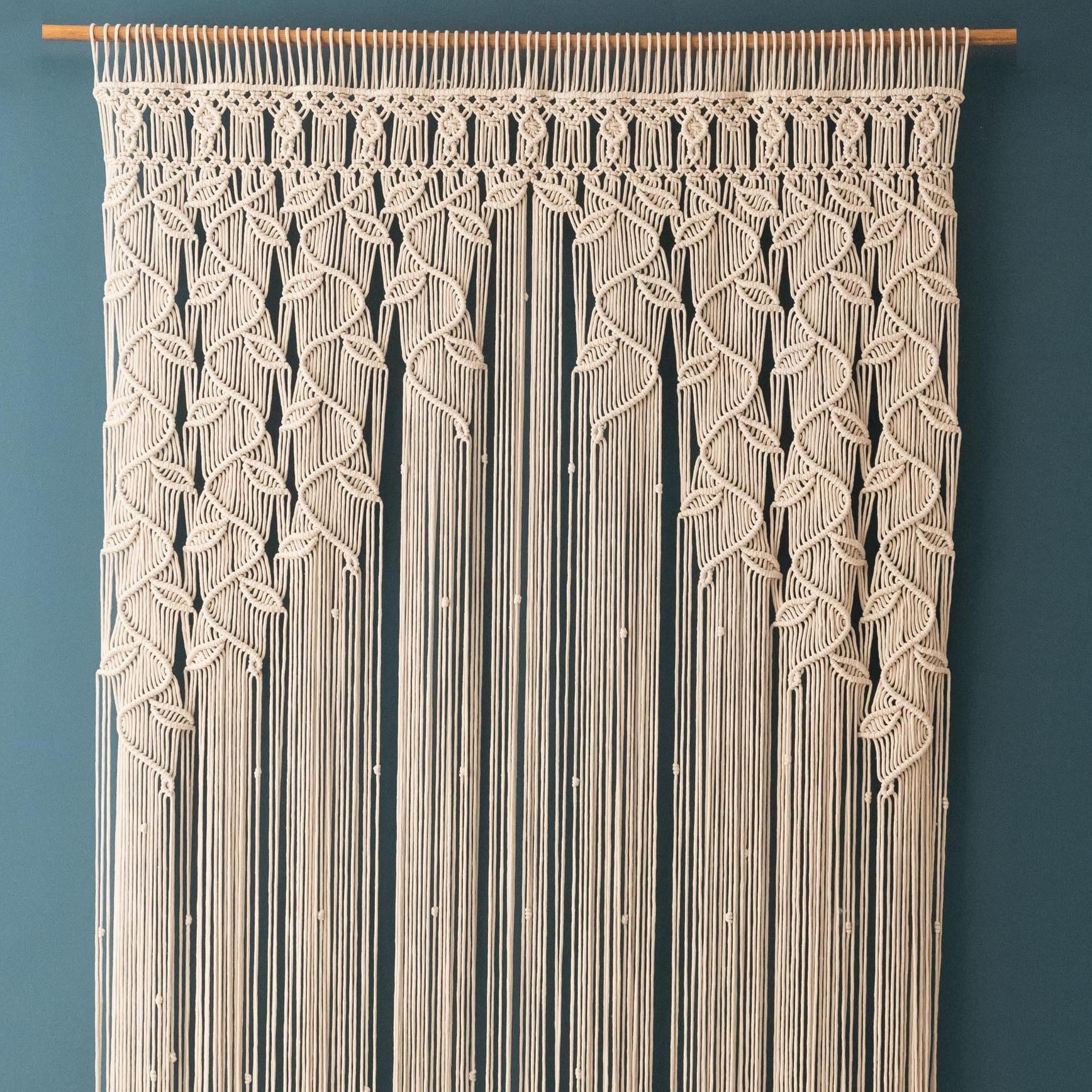 Window Macrame Patterns Macrame Curtain for Window Farmhouse Home Decor Bohemian Tapestry C01 ...