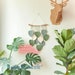 Green Leaves Macrame Wall Hanging, Macrame Feather Wall Decor, Scandinavian Decor, Wall Art, Boho Nursery Decor Plant Lover, Christmas Gifts 