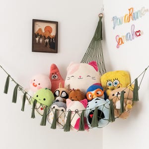Kids Room Storage, Macrame Toy Hammock, Toy Hammock, Boho Kids Room, Baby Shower Gift, Boho Toy Storage, Squishmallow Hammock H20