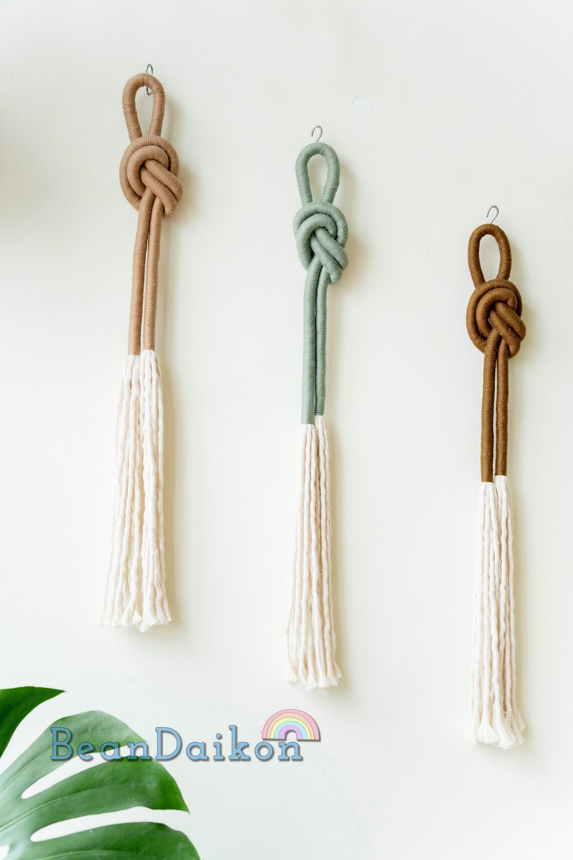 Wrapped Knot Wall Hanging Macrame Overhand Knot Mid Century Etsy