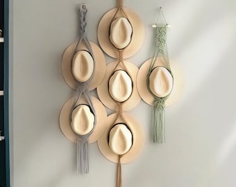Macrame Hat Display, Hat Holder, Gift For Her, Macrame Cap Rack, Macrame Wall Art, Hat Hanging, Wall Hanger For Hat, Cap Rack Display H01