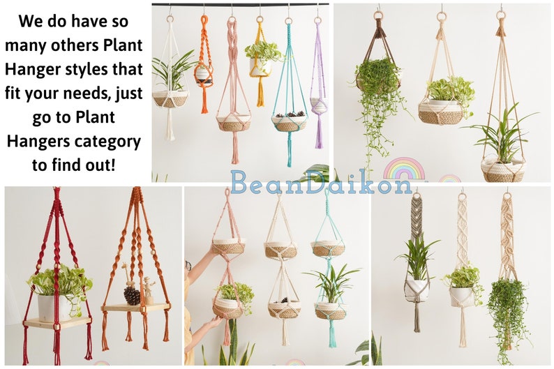 Macrame Plant Hanger, Boho Plant Holder, Ceiling Plant Hanger, Modern Macrame, Plant Hanger Indoor, Plant Hanger Macrame, Plant Mom Gift H13 image 8