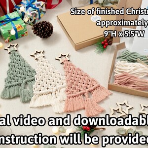 KIT Christmas Tree Macrame, DIY Craft Kit, Boho Christmas Decor, Craft Kit for Adults, Macrame Kit, DIY Christmas Gifts, Holiday Gifts K19 image 3