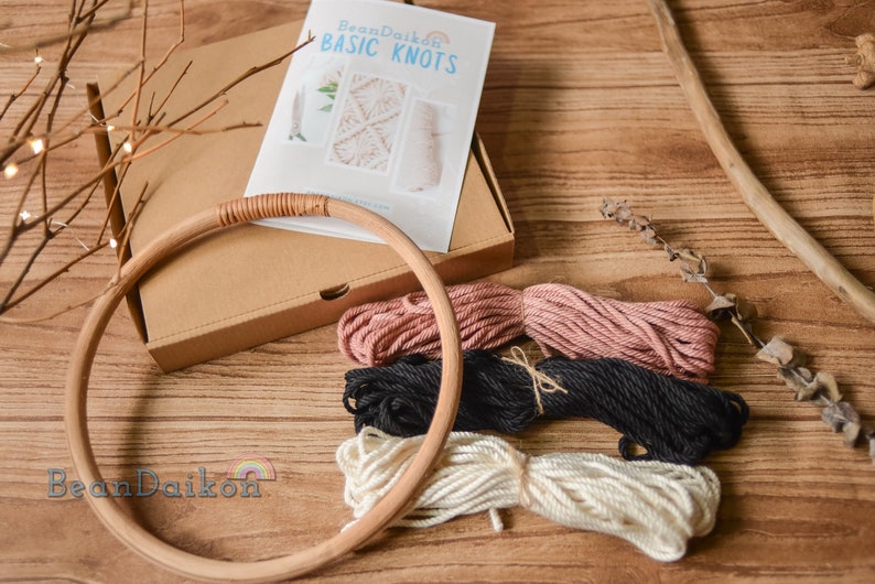 Easy Macrame Dreamcatcher Kit, Hoop Wall Hanging DIY Craft Kits, Diy Macrame Kit, Macrame Diy Kit, Teen Craft Kit, Adult Craft Kit K07 image 8