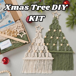 DIY KIT Christmas Tree, Macrame Craft KIT, Holiday Craft Night, Christmas Decor, Festive Activity, Best Friend Gifts, Family Gifts K20