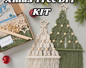 DIY KIT Christmas Tree, Macrame Craft KIT, Holiday Craft Night, Christmas Decor, Festive Activity, Best Friend Gifts, Family Gifts K20