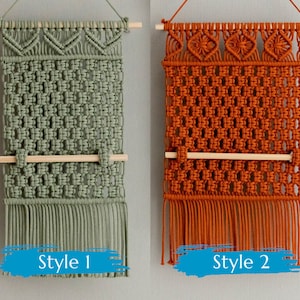 Macrame Earring Holder, Bathroom Decor, Necklace Hanger, Boho Jewelry Holder, Girls Room Decor, Gift For Daughter, Macrame Earring I82 image 3