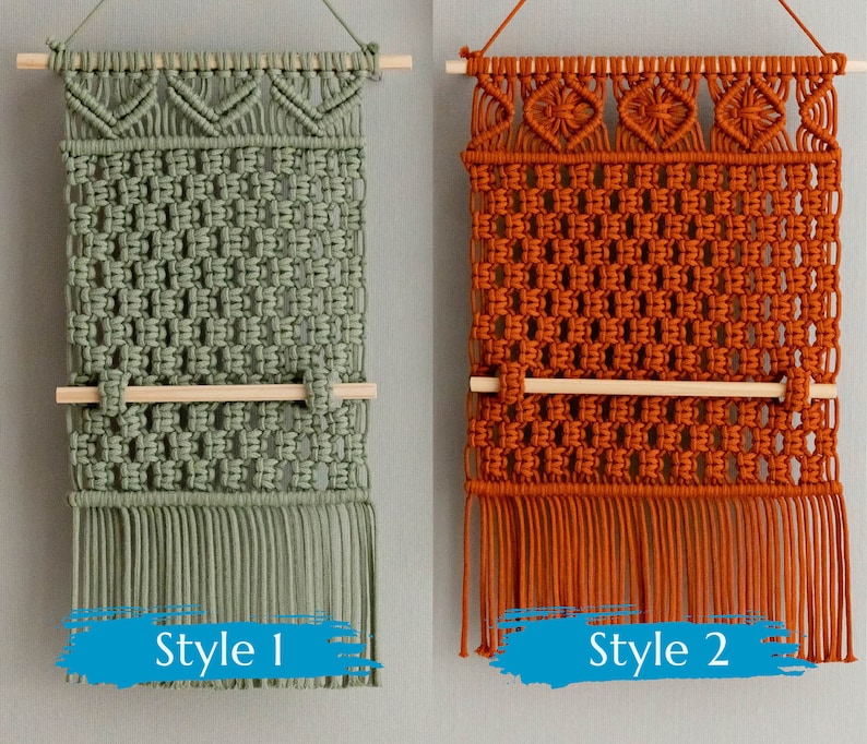 Macrame Earring Holder, Bathroom Decor, Necklace Hanger, Boho Jewelry Holder, Girls Room Decor, Gift For Daughter, Macrame Earring I82 image 3
