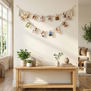 Porte-photos en macramé, porte-photos bohème, cadeau pré-ado, présentoir photo mural, décoration de dortoir bohème, porte-photos couleur, décoration de salon I78 image 10